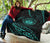 Hawaii Coat Of Arms Premium Quilt - Turquoise - Frida Style - Polynesian Pride