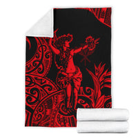 Polynesian Hawaii Premium Blanket - Hula Girl Red - Polynesian Pride