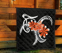 Plumeria Polynesia Orange Premium Quilt - Polynesian Pride