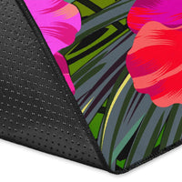 New Caledonia Polynesian Area Rug - Hibiscus and Banana Leaves - Polynesian Pride