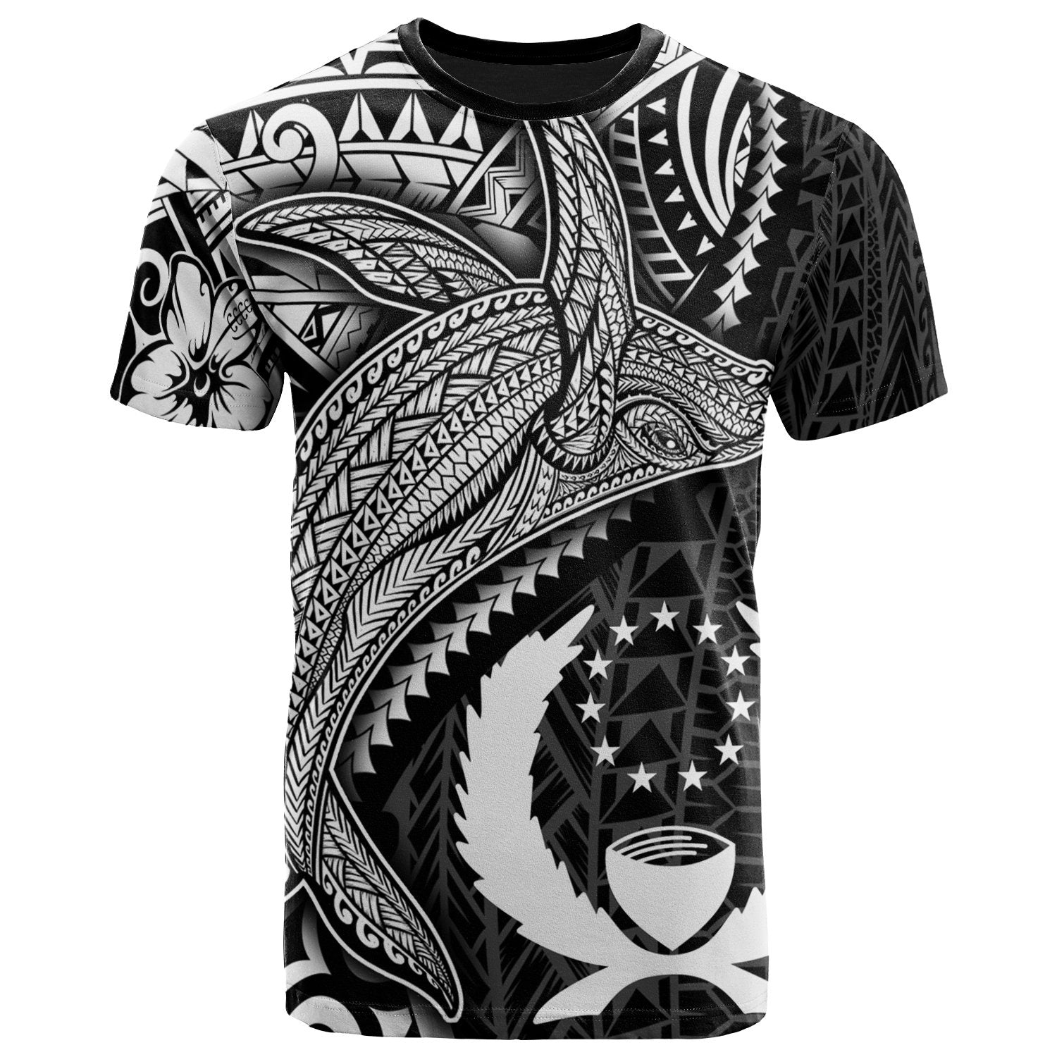 Pohnpei T Shirt Humpback Whale & Coat of Arms White Unisex Art - Polynesian Pride