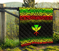 Hawaii Premium Quilt - Reggae Kanaka Maoli Polynesian Tattoo & Black Frog - Polynesian Pride
