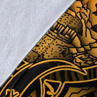 Polynesian Hawaii (Kanaka Maoli) Premium Blanket - Gold Turtle Homeland - Polynesian Pride