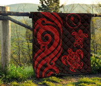 Chuuk Micronesian Premium Quilt - Red Tentacle Turtle - Polynesian Pride