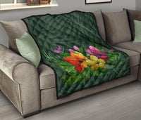 Colorful Hibiscus Premium Quilt - Polynesian Pride