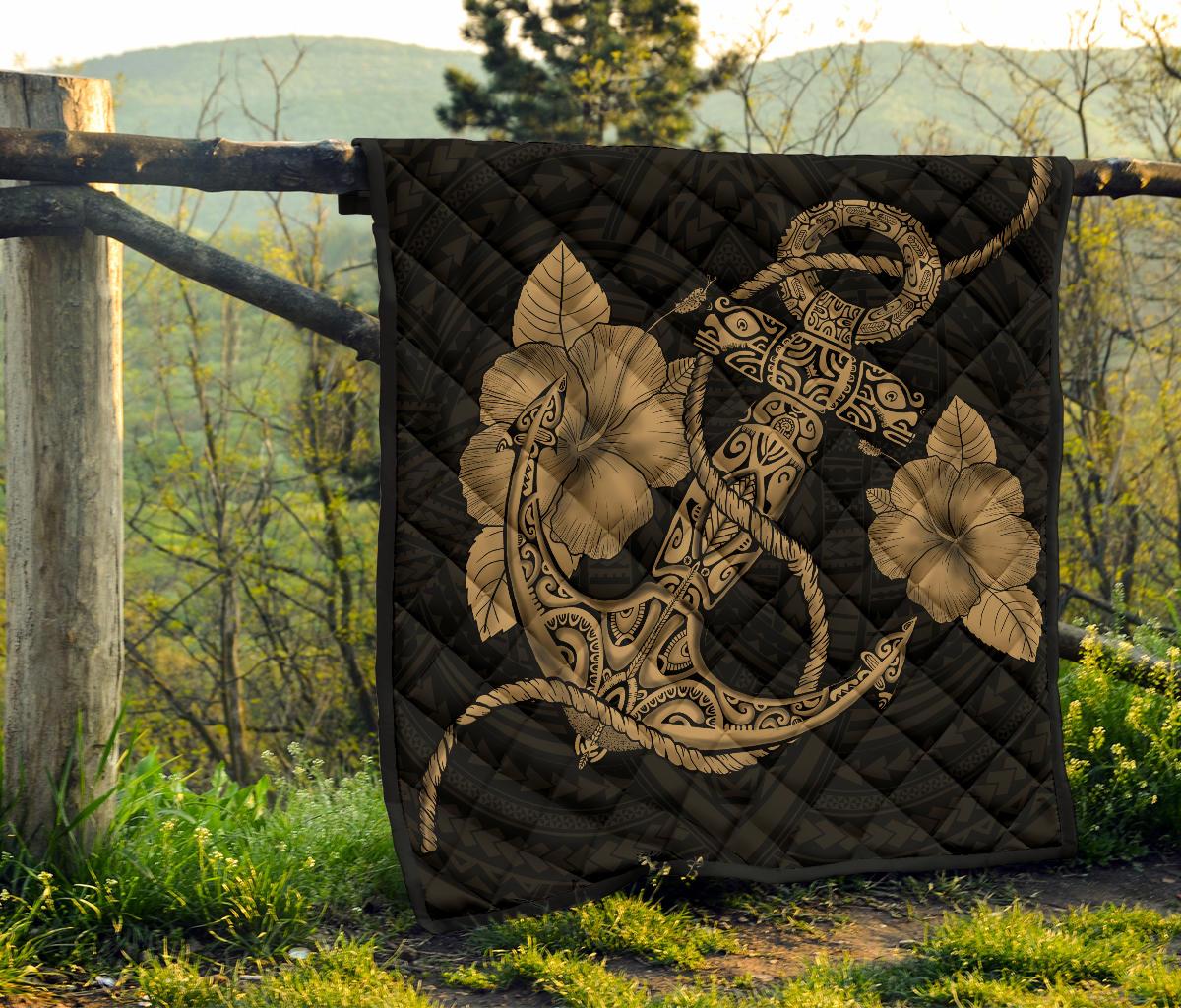 Anchor Gold Poly Tribal Premium Quilt - Polynesian Pride