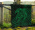Hawaii Turtle Kanaka Map Hibiscus Poly Premium Quilt - Green - Polynesian Pride