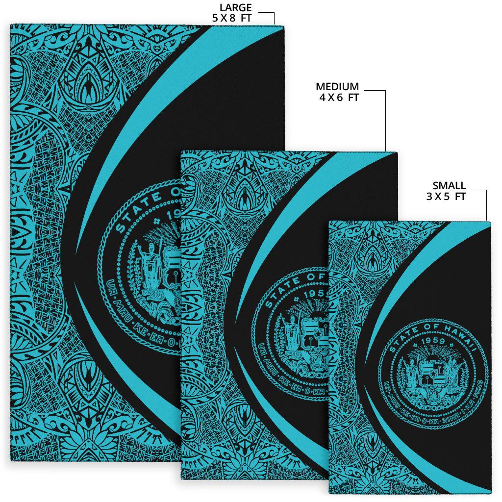 Hawaii Coat Of Arms Polynesian Area Rug Circle Style - Polynesian Pride