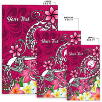 Pohnpei Custom Personalised Area Rug - Turtle Plumeria (Pink) - Polynesian Pride