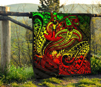 Vanuatu Polynesian Premium Quilt - Reggae Shark Polynesian Tattoo - Polynesian Pride