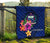 Samoa Polynesian Premium Quilt - Floral With Seal Blue - Polynesian Pride