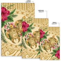 hawaii Rug - Turtle Rug Strong Pattern Hibiscus Plumeria AH - Polynesian Pride