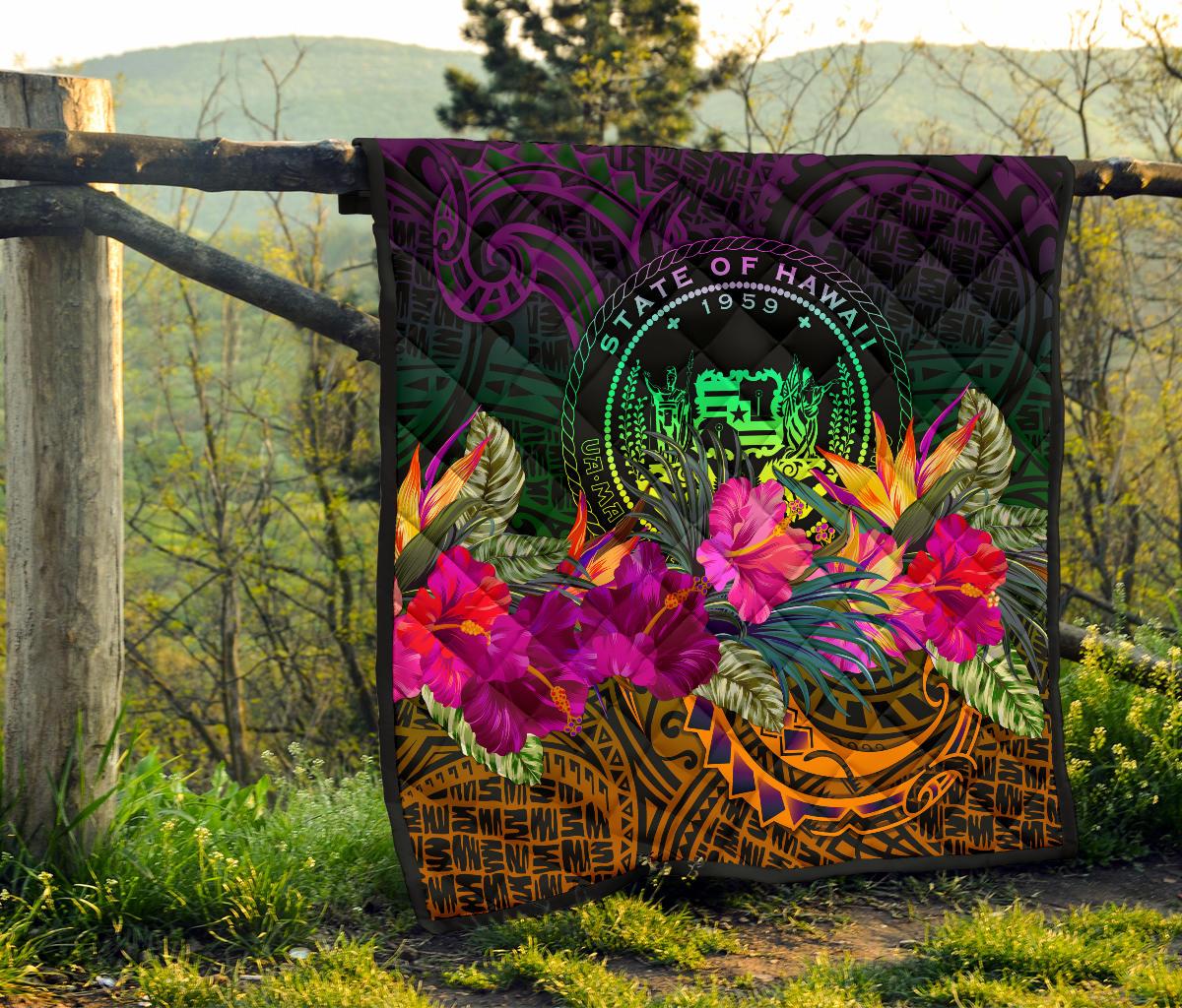 Polynesian Hawaii Premium Quilt - Summer Hibiscus - Polynesian Pride