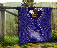 American Samoa Polynesian Premium Quilt - American Samoa Flag with Polynesian Tattoo - Polynesian Pride