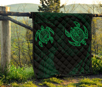 Hawaii Polynesian Turtle Premium Quilt Green - Polynesian Pride