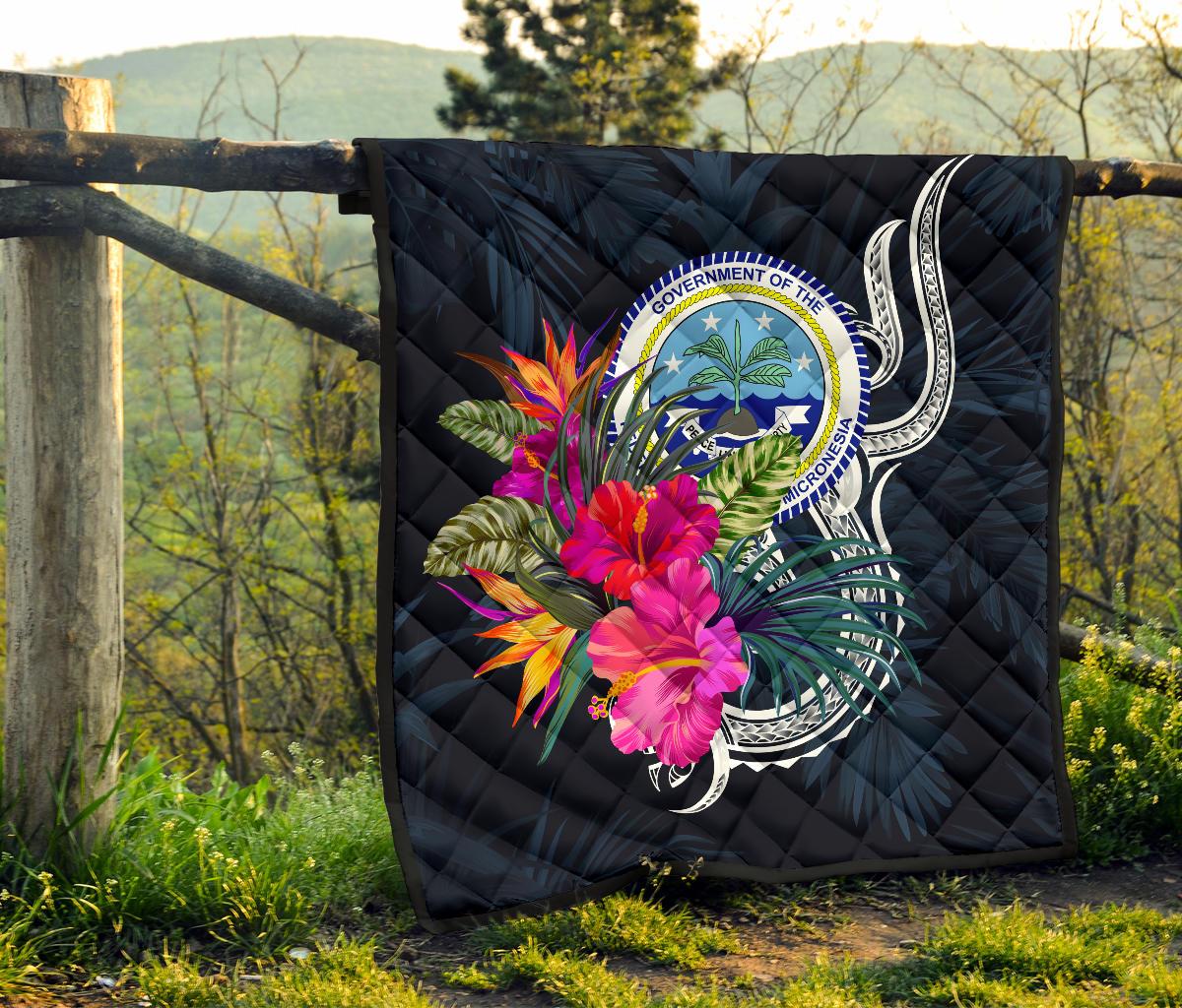 Federated States of Micronesia Premium Quilt - Tropical Flower - Polynesian Pride