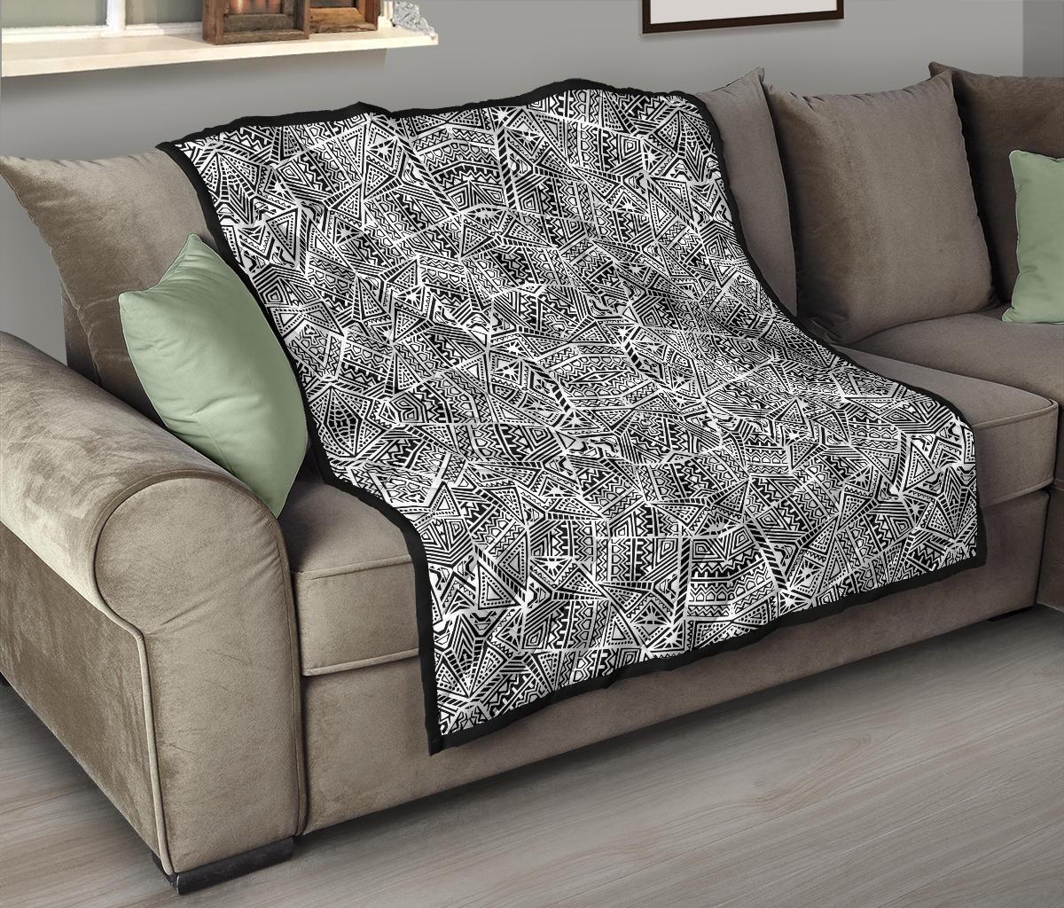 Polynesian Premium Quilt White And Black - Polynesian Pride