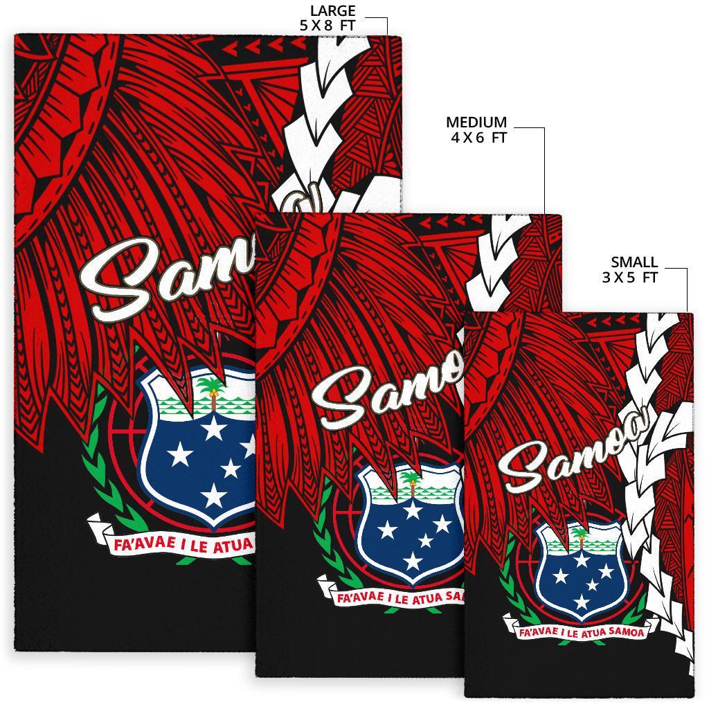 Samoa Polynesian Are Rug - Tribal Wave Tattoo Flag Color - Polynesian Pride