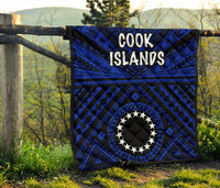 Cook Island Premium Quilt - Seal With Polynesian Tattoo Style ( Blue) - Polynesian Pride