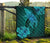 Hawaii Whale Swim Poly Turquoise Premium Quilt - Polynesian Pride