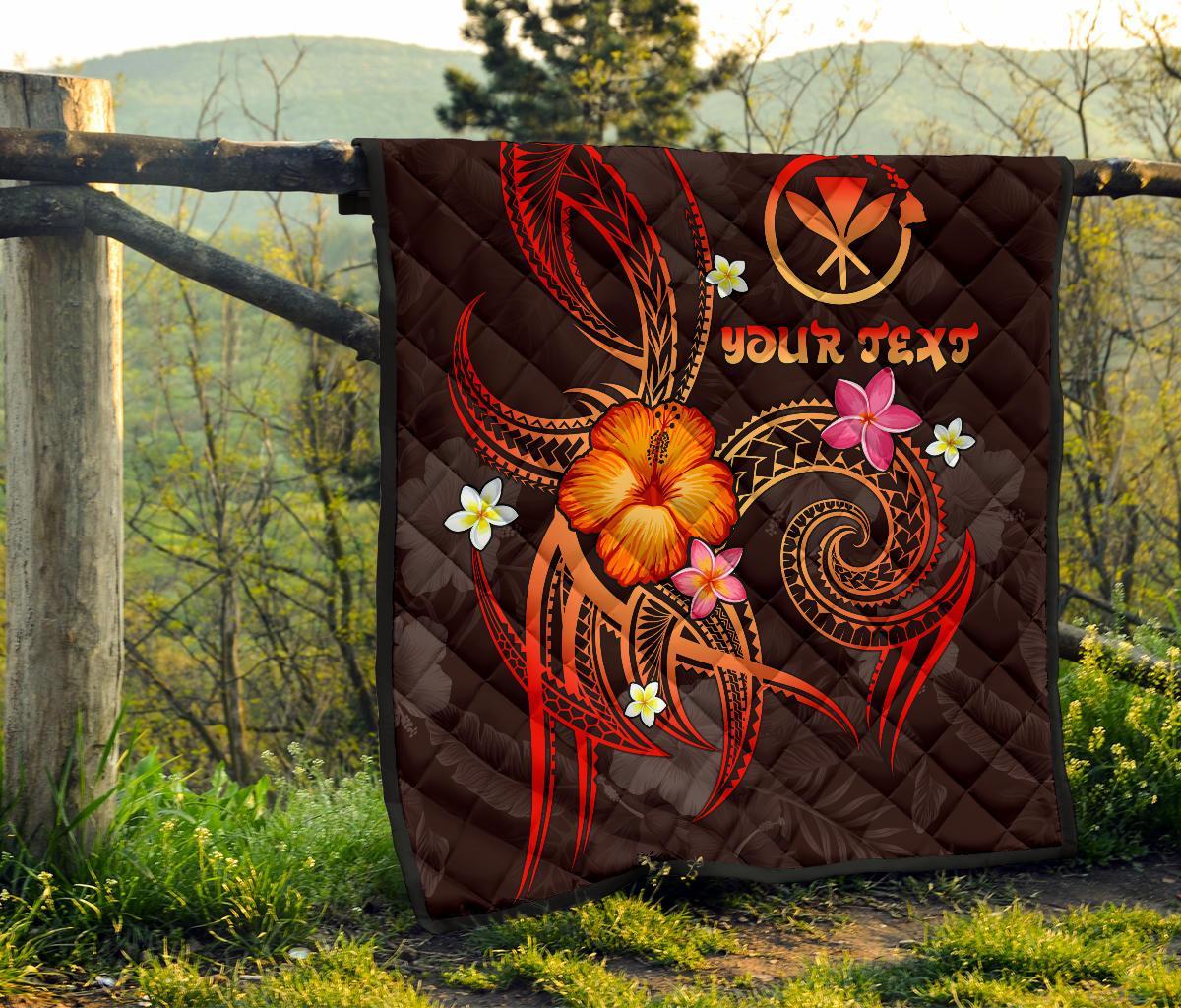 Polynesian Hawaii Personalised Premium Quilt - Legend of Kanaka Maoli (Red) - Polynesian Pride