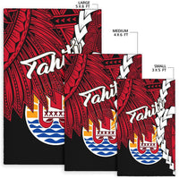 Tahiti Polynesian Are Rug - Tribal Wave Tattoo Flag Style - Polynesian Pride
