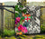 Fiji Premium Quilt White - Turtle Plumeria Banana Leaf Crest - Polynesian Pride