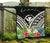 Hawaii Premium Quilt - Hawaii Coat of Arms & Polynesian Tropical Flowers White - Polynesian Pride