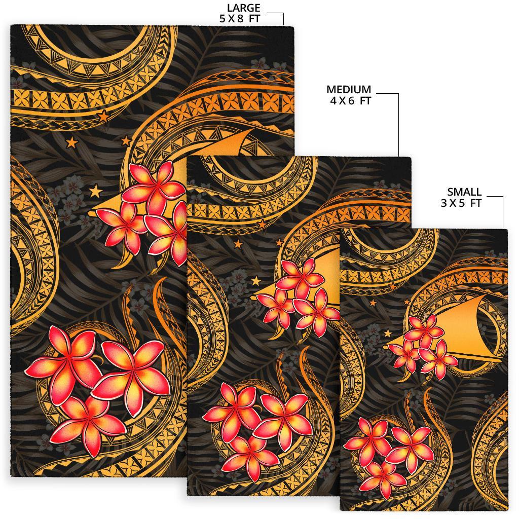 Tokelau Polynesian Area Rug - Gold Plumeria - Polynesian Pride