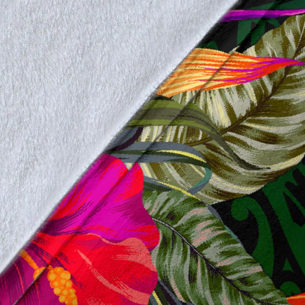 Northern Mariana Islands Polynesian Premium Blanket - Summer Hibiscus - Polynesian Pride