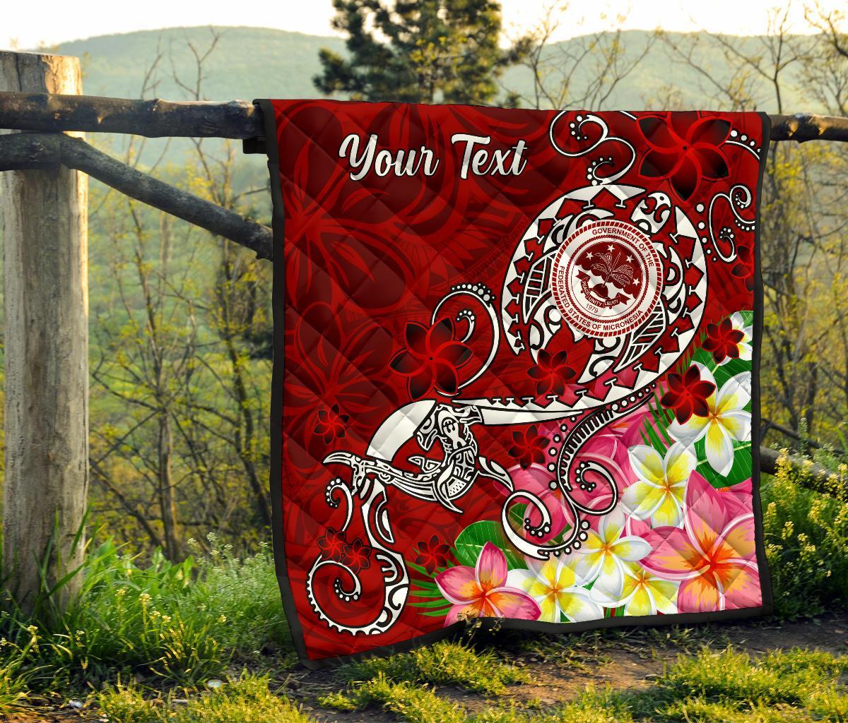 FSM Custom Personalised Premium Quilt - Turtle Plumeria (RED) - Polynesian Pride