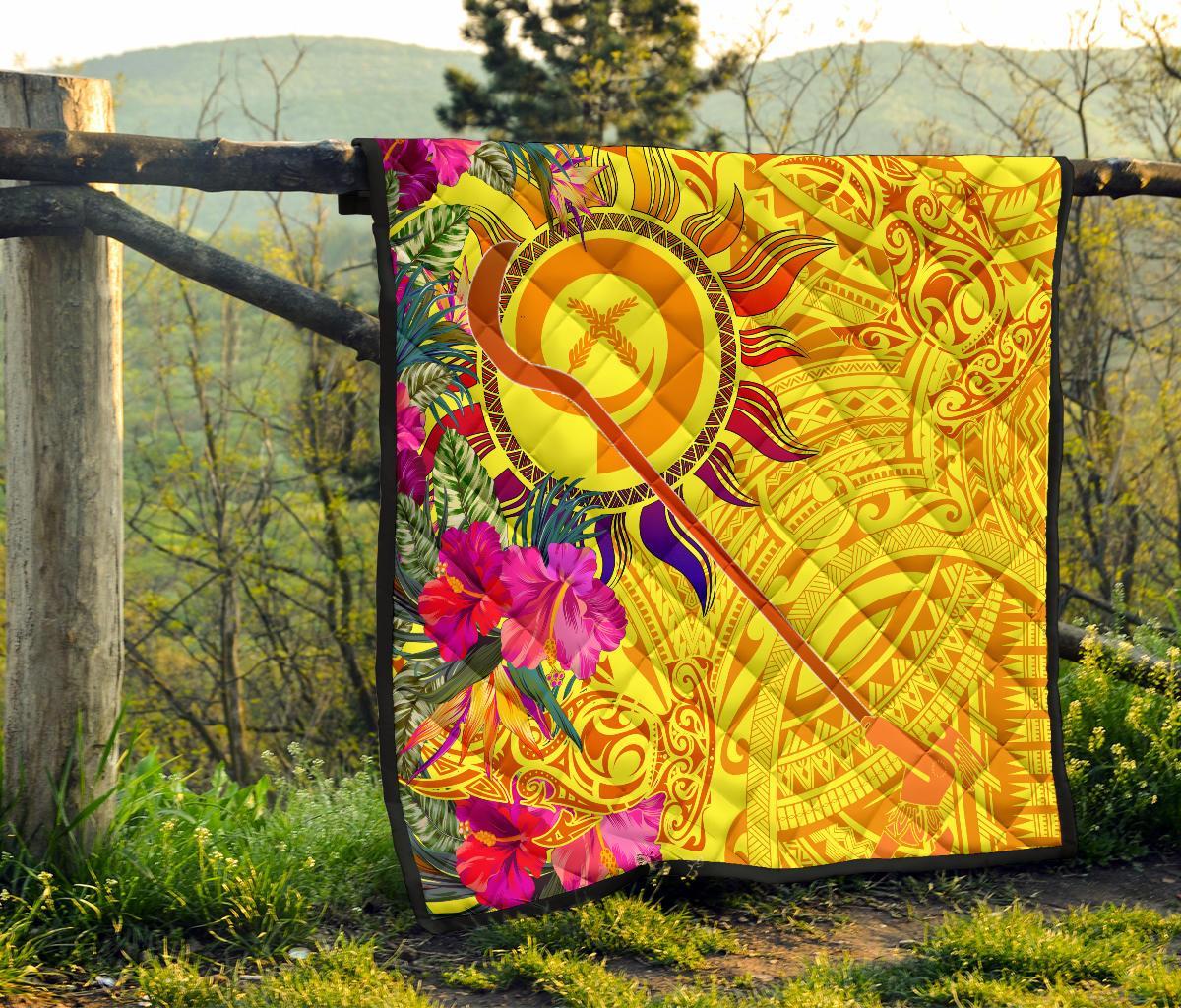 Polynesian Quilts - Vanuatu Symbols With Hibiscus - Polynesian Pride