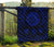 Hawaii Premium Quilt - Hawaii Map Honu Hibiscus Blue Polynesian Premium Quilt - Polynesian Pride