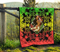 Hawaii Polynesian Premium Quilt - Hawaiian Dancing Girl Reggae - Polynesian Pride