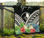 Yap Premium Quilt - Yap Coat of Arms & Polynesian Tropical Flowers White - Polynesian Pride