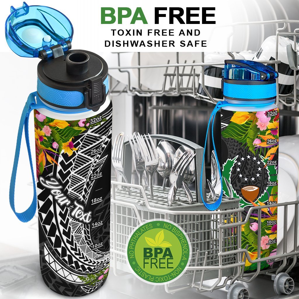 Pohnpei State Custom Personalised Hydro Tracking Bottle - Seal Spiral Polynesian Patterns - Polynesian Pride