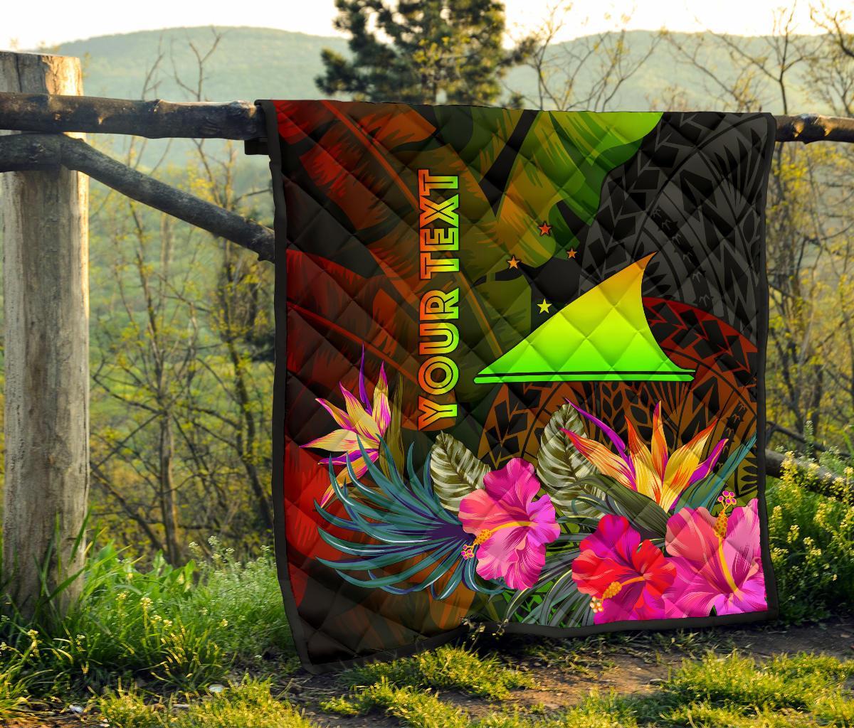 Tokelau Polynesian Personalised Premium quilt - Hibiscus and Banana Leaves - Polynesian Pride