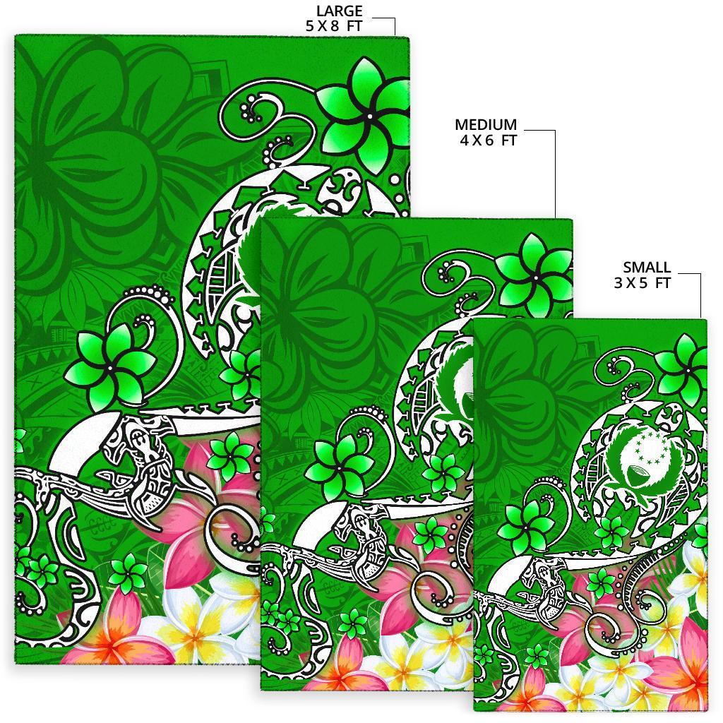 Pohnpei Area Rug - Turtle Plumeria (Green) - Polynesian Pride