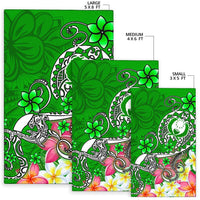 Pohnpei Area Rug - Turtle Plumeria (Green) - Polynesian Pride