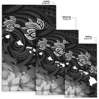Hawaii Turtle Hibiscus Map Polynesian Area Rug AH - Polynesian Pride