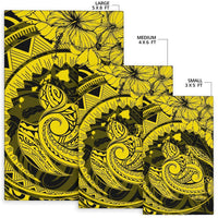 Hawaiian Map Kanaka Honu Hibiscus Globular Polynesian Area Rug AH - Polynesian Pride