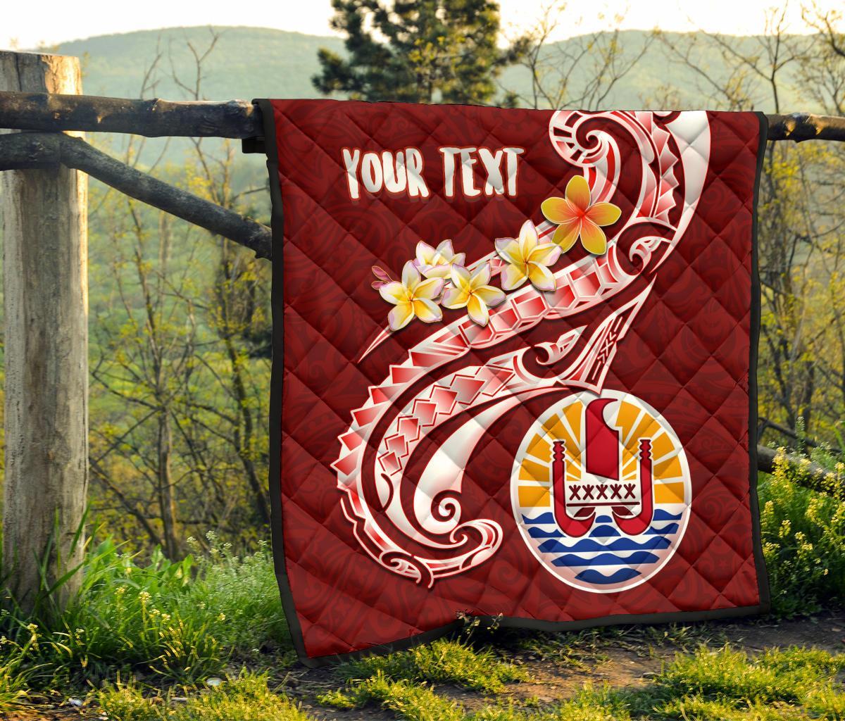 Tahiti Personalised Premium Quilt - Tahiti Seal Polynesian Patterns Plumeria - Polynesian Pride