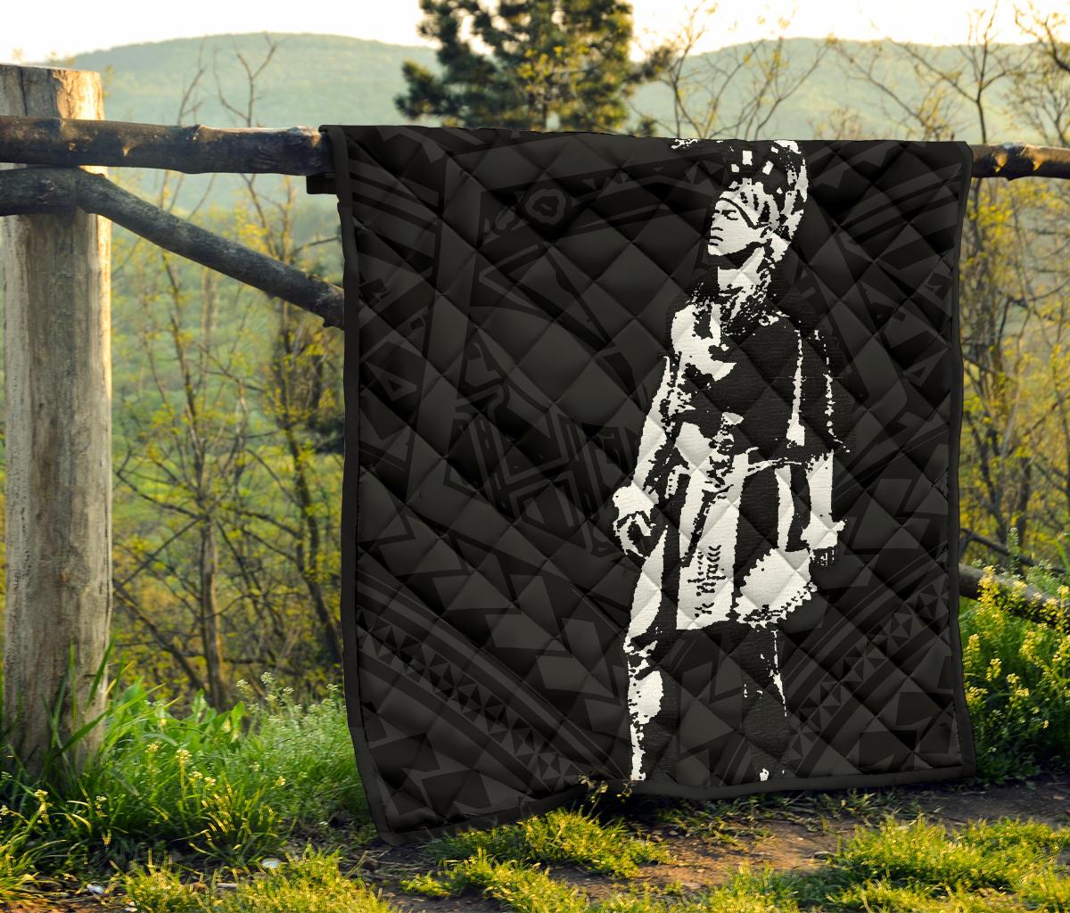 Hawaii Helmet Polynesian Kanaka Warrior Premium Quilt - Polynesian Pride