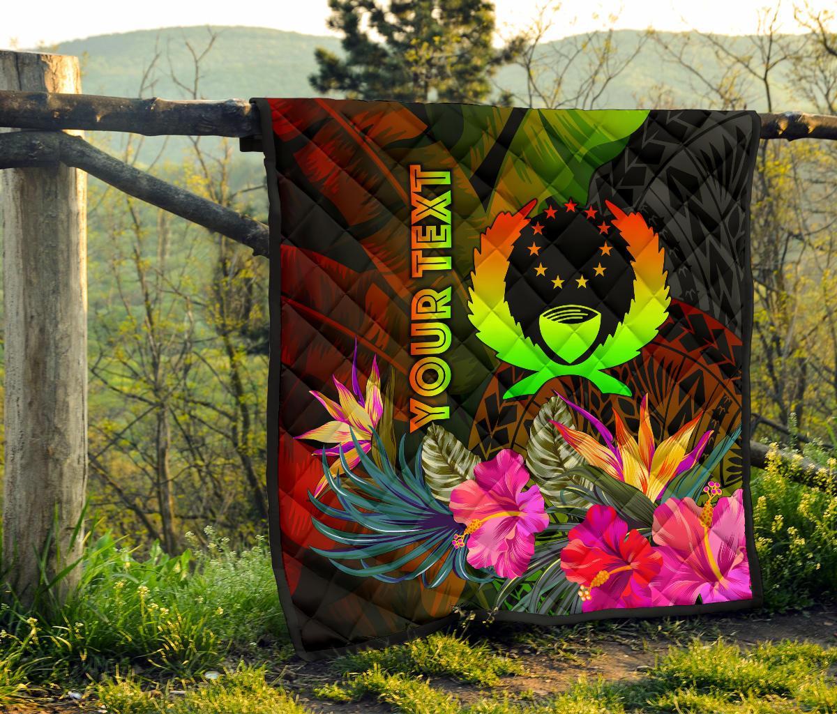 Pohnpei Polynesian Personalised Premium Quilt - Hibiscus and Banana Leaves - Polynesian Pride