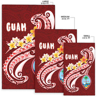 Guam Area Rug - Guam Seal Polynesian Patterns Plumeria (Red) - Polynesian Pride