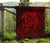 Hawaii Turtle Kanaka Map Hibiscus Poly Premium Quilt - Red - Polynesian Pride