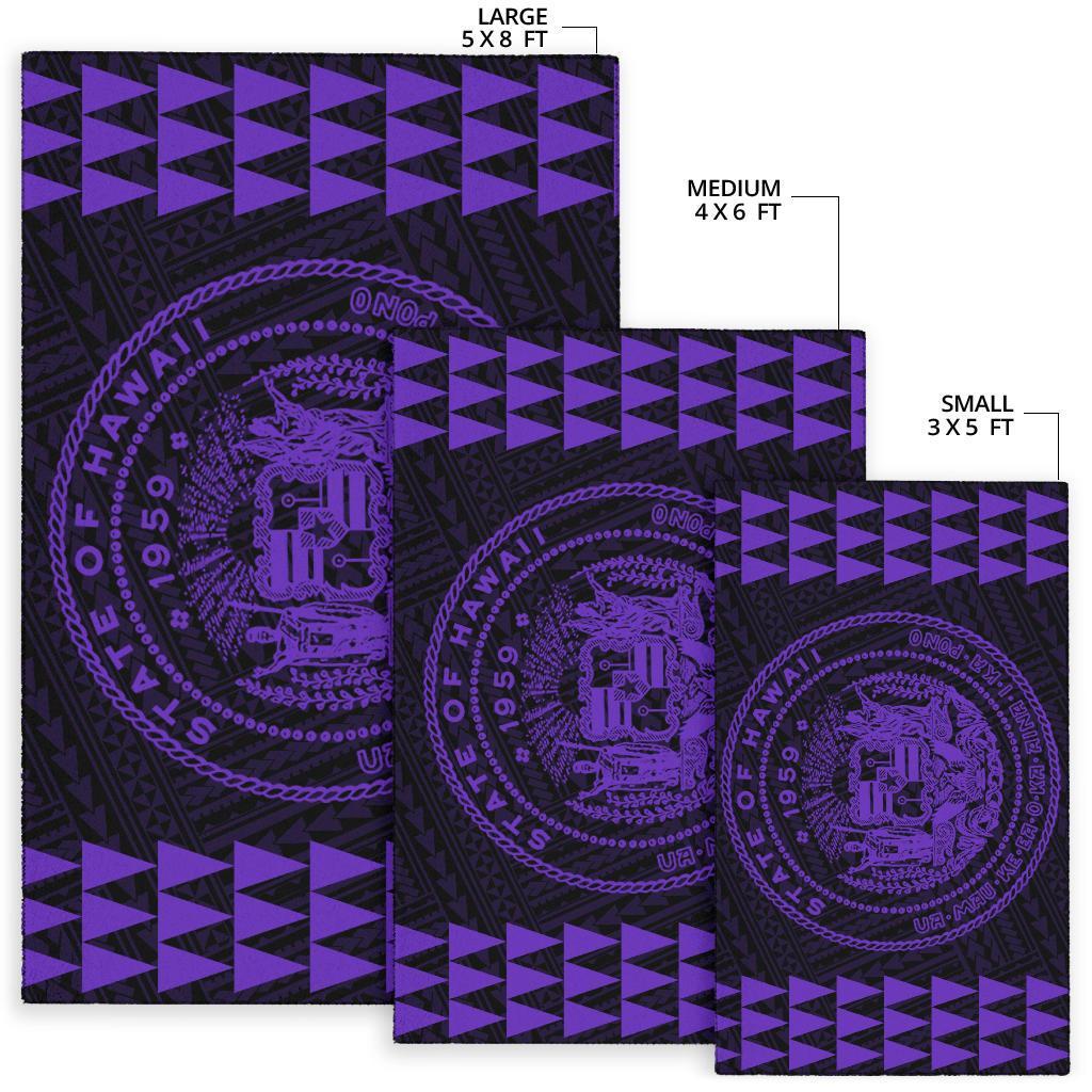 Kakau Seal Of Hawaii Polynesian - Purple Rug - Polynesian Pride