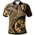 Tonga Polo Shirt Humpback Whale and Coat of Arms Gold Unisex Gold - Polynesian Pride