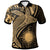 Marshall Islands Polo Shirt Humpback Whale and Coat of Arms Gold Unisex Gold - Polynesian Pride