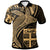 Fiji Polo Shirt Humpback Whale and Coat of Arms Gold Unisex Gold - Polynesian Pride